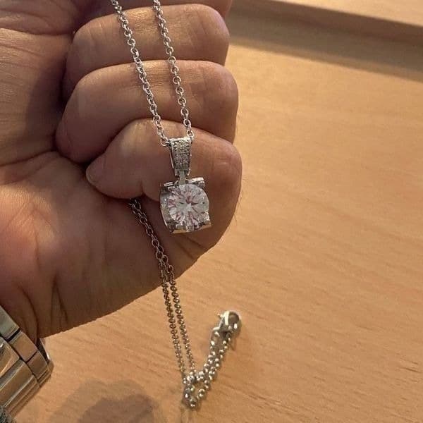 The Legacy 925 White Sapphire Solitaire necklace - Thumbnail 2