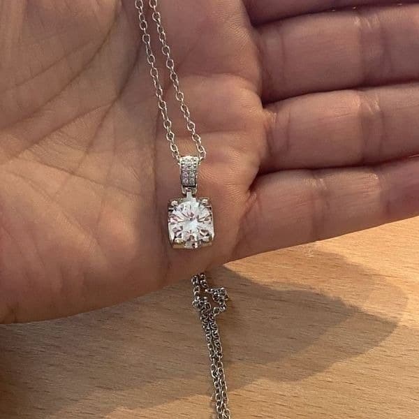 The Legacy 925 White Sapphire Solitaire necklace - Thumbnail 8