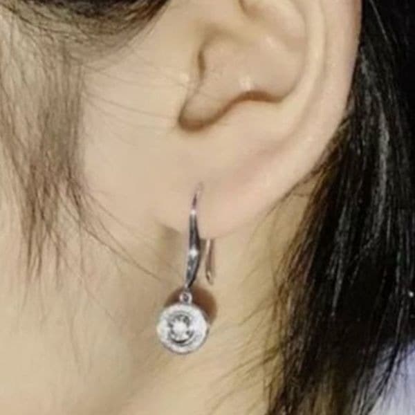 The Disc Drop Round Earring in 925 - Thumbnail 4