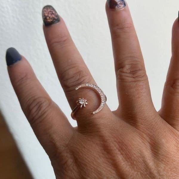 The On trend stellar Sterling Silver adjustable ring - Thumbnail 4