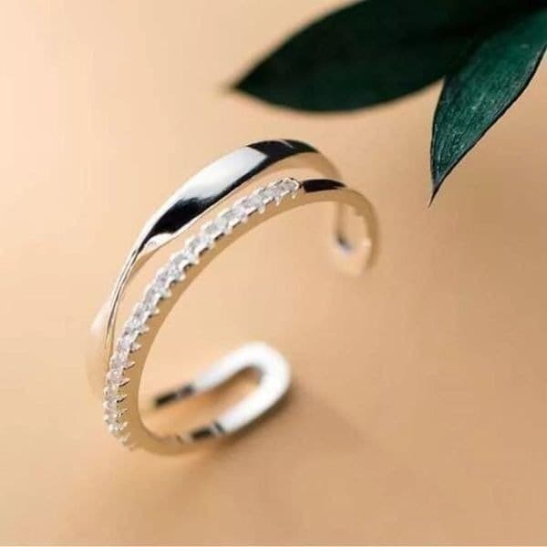 The Twist and Bling Duo Ring in 925 silver - Image 1