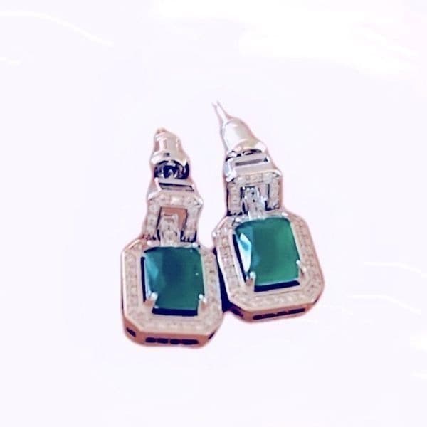 Last one!!The Oz Drop 925 Emerald green estate inspired 925 silver - Thumbnail 5