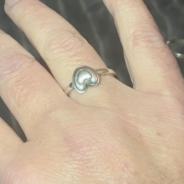 The Bubble Heart Ring adjustable in 925 silver. - Thumbnail 2