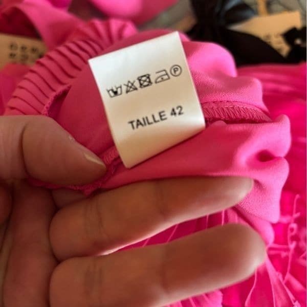 NWT EDWARD ACHOUR PARIS Fuchsia RUFFLE BLOUSE sz 42/10 US - Thumbnail 8