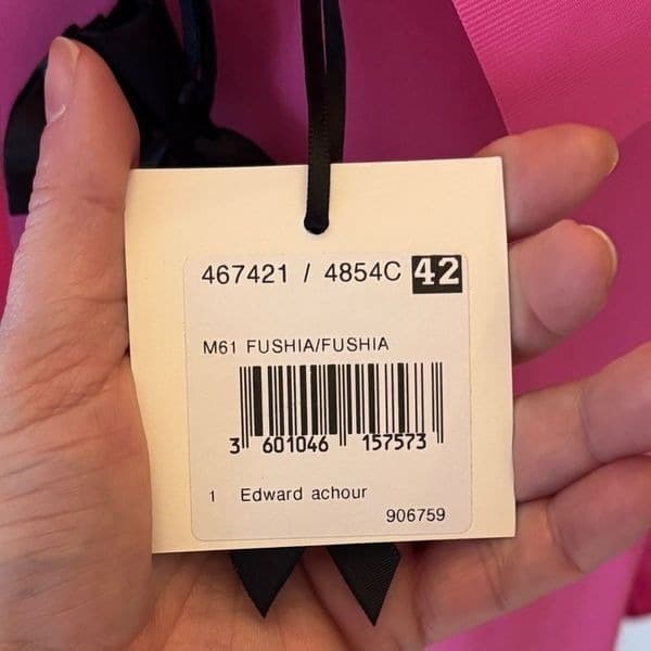 NWT EDWARD ACHOUR PARIS Fuchsia RUFFLE BLOUSE sz 42/10 US - Thumbnail 6