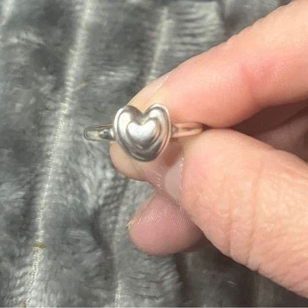 The Bubble Heart Ring adjustable in 925 silver. - Thumbnail 4