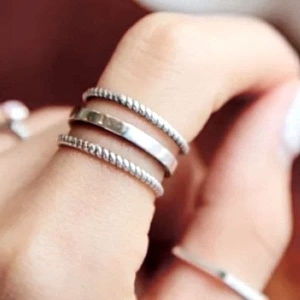 The Multimedia Stack Ring in 925 silver - Image 1