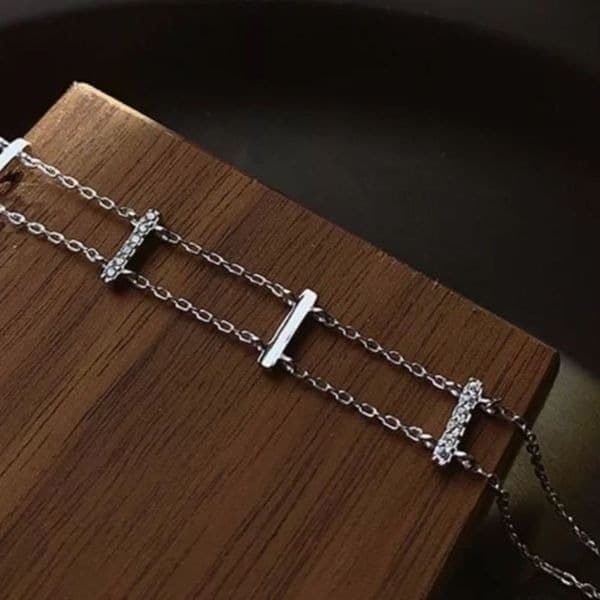 The Ladder Bracelet in 925 and cubic zirconia. - Thumbnail 2