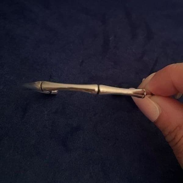 The bamboo II open bracelet in 925 silver - Thumbnail 5