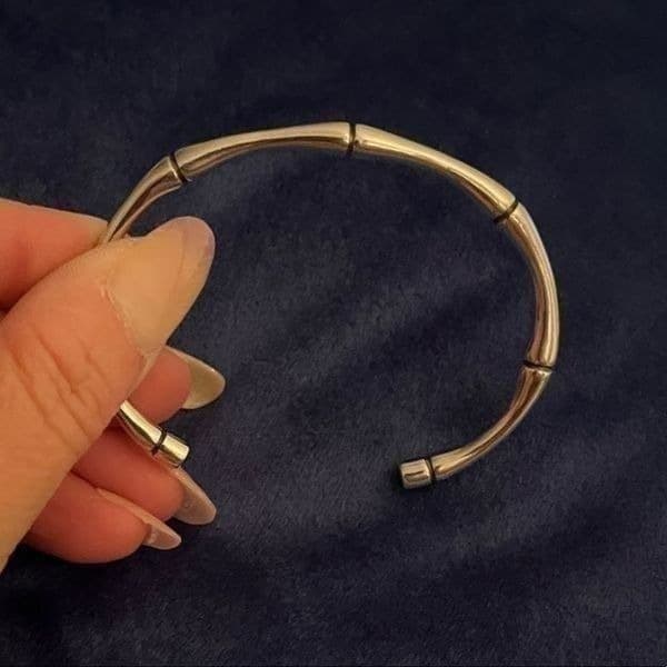 The bamboo II open bracelet in 925 silver - Thumbnail 4