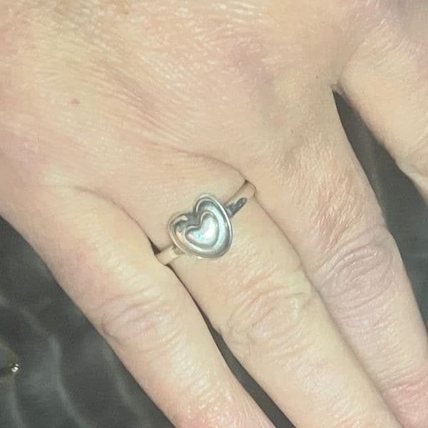 The Bubble Heart Ring adjustable in 925 silver. - Image 1