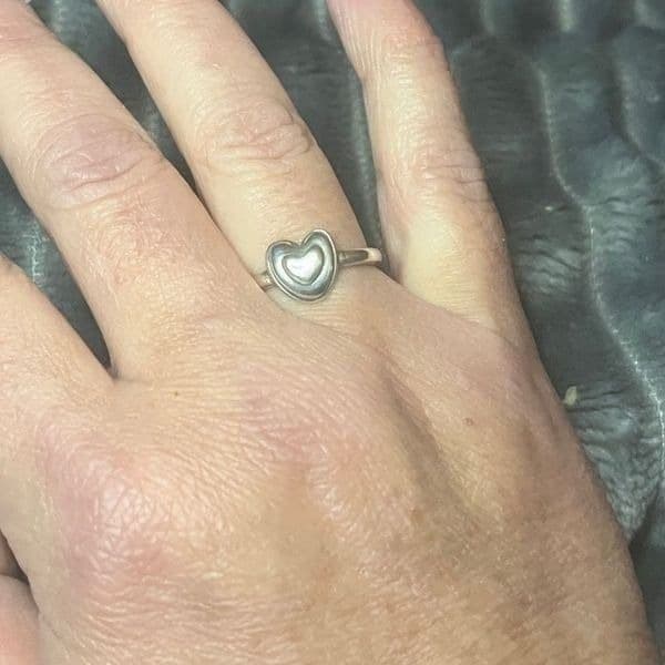 The Bubble Heart Ring adjustable in 925 silver. - Thumbnail 3