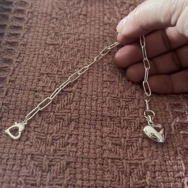 The LOVE Heart Pendant & clasp link bracelet in 925 - Thumbnail 5