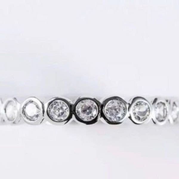 The Brilliant Bezel eternity band with zircon in Sterling Silver sz 10 - Thumbnail 2