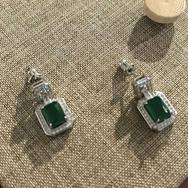 Last one!!The Oz Drop 925 Emerald green estate inspired 925 silver - Thumbnail 8