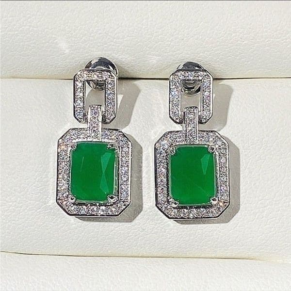 Last one!!The Oz Drop 925 Emerald green estate inspired 925 silver - Image 1
