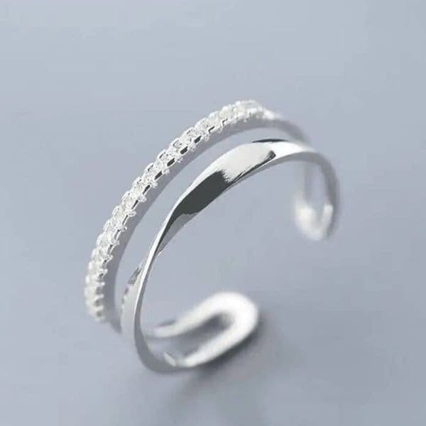 The Twist and Bling Duo Ring in 925 silver - Thumbnail 5