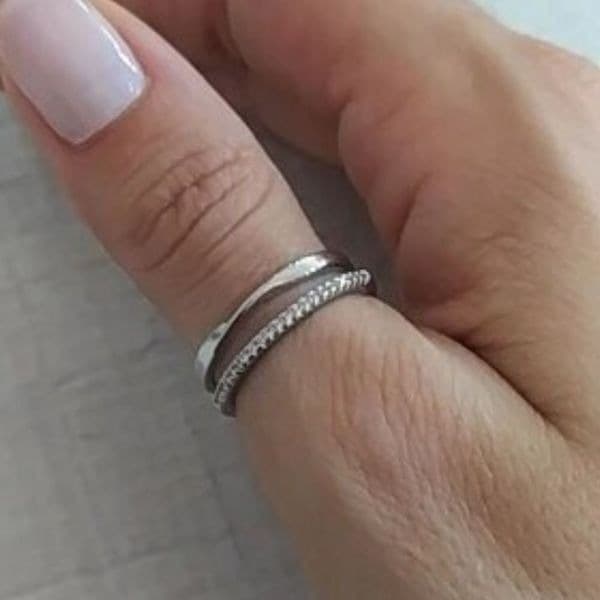 The Twist and Bling Duo Ring in 925 silver - Thumbnail 6