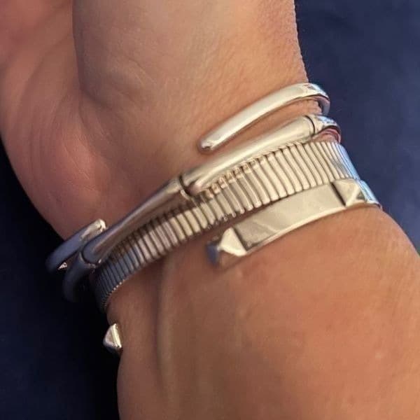 The bamboo II open bracelet in 925 silver - Thumbnail 9