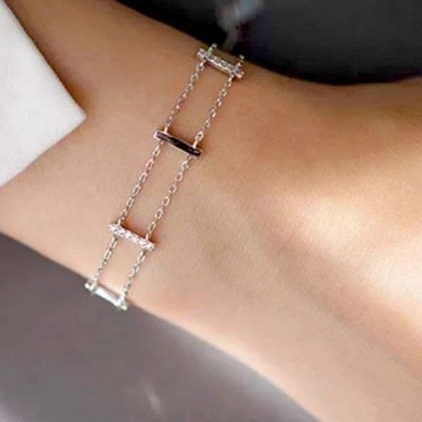 The Ladder Bracelet in 925 and cubic zirconia. - Image 1