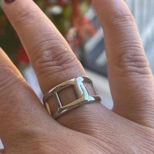 The Double Link Ring in 925 Silver - Image 1