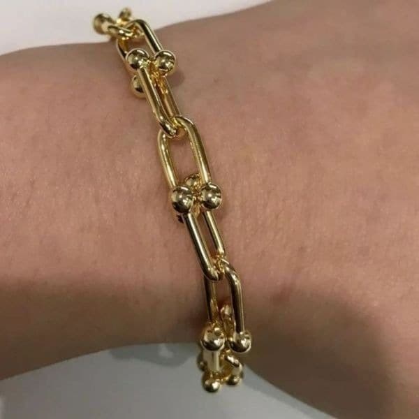 The U Link bracelet in 18k gold over 925. - Thumbnail 4