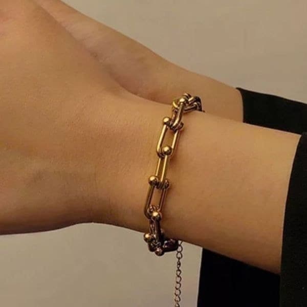 The U Link bracelet in 18k gold over 925. - Thumbnail 2