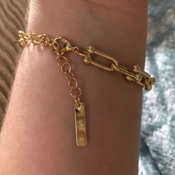 The U Link bracelet in 18k gold over 925. - Thumbnail 8