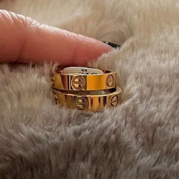 The LOVE inspired ring gold sz 8 - Thumbnail 4