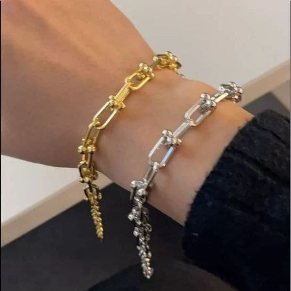 The U Link bracelet in 18k gold over 925. - Thumbnail 9