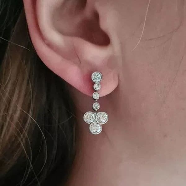The Reverse T Dangle Drop Statement earrings in silver and cubic zirconia - Image 1