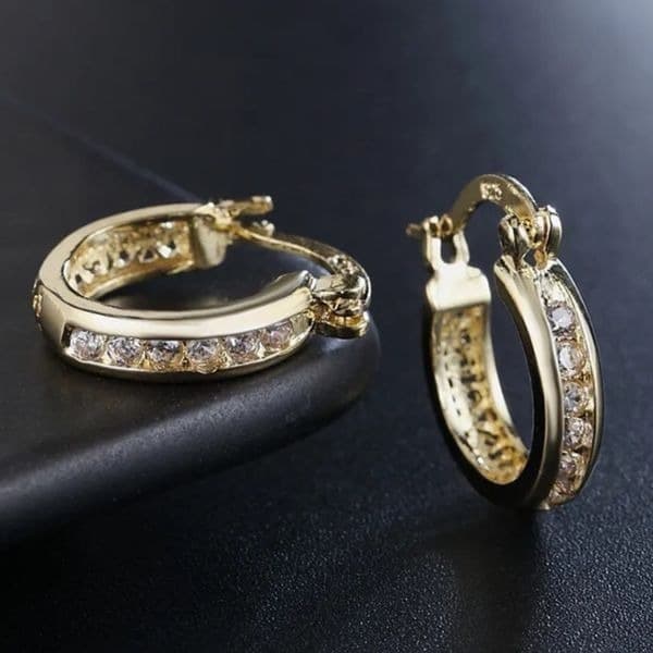 The Dainty Gold Hoop in 14k gold over 925 silver - Thumbnail 3