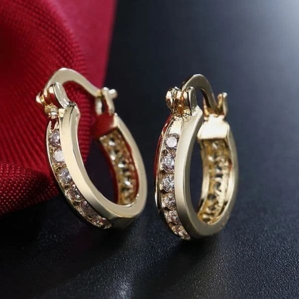 The Dainty Gold Hoop in 14k gold over 925 silver - Thumbnail 2