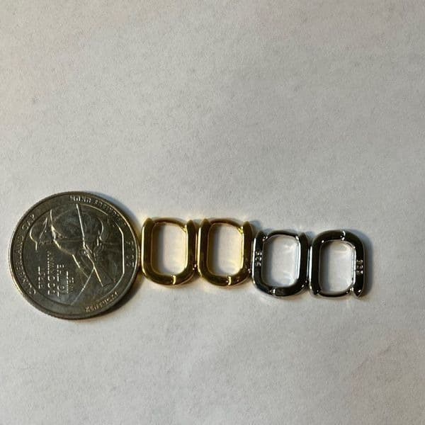 The Gold Geo Hoop. Dainty huggie earrings 18k 925 stamped - Thumbnail 7