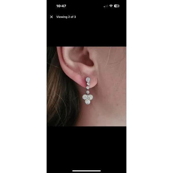 The Reverse T Dangle Drop Statement earrings in silver and cubic zirconia - Thumbnail 5