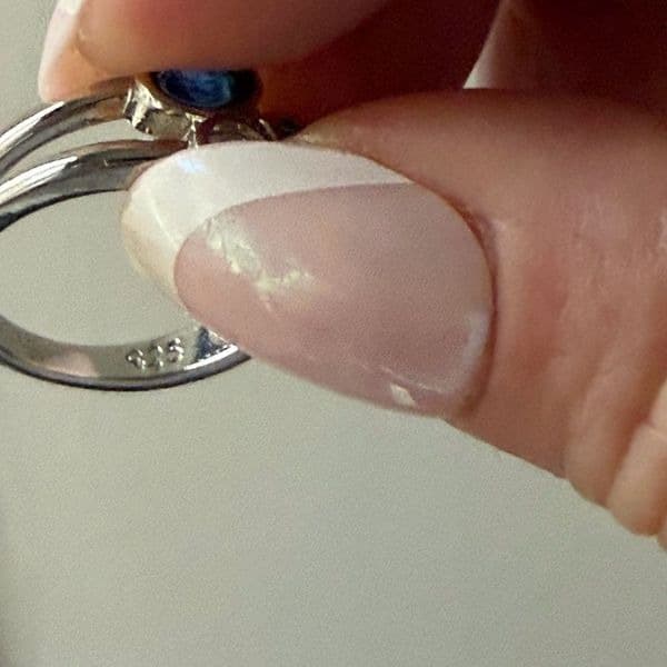 The Shades of blue ring in 925 silver and lab created gem stones sz 5 - Thumbnail 8