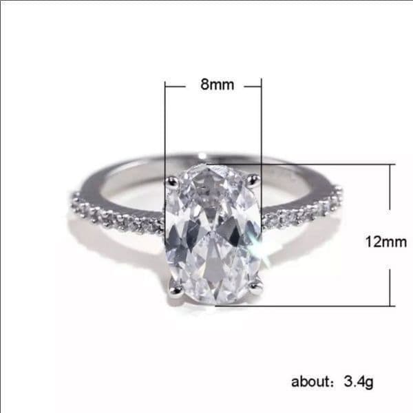 The Oval Glorious Day Engagement ring in 925 silve size 8 - Thumbnail 5