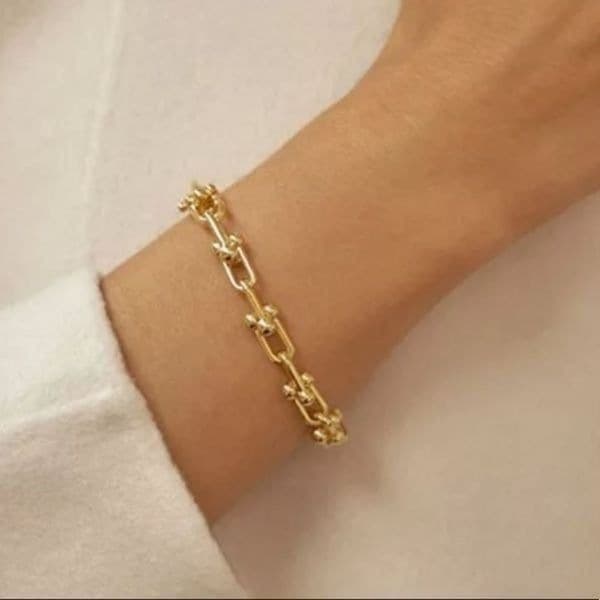 The U Link bracelet in 18k gold over 925. - Thumbnail 5