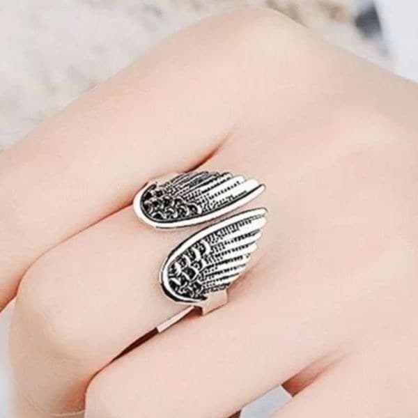 The Angel Wing Ring. Adjustable 925 open ring - Image 1