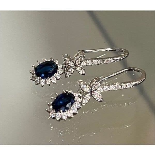 The Super Star zircon and 925 drop dangle earrings - Image 1