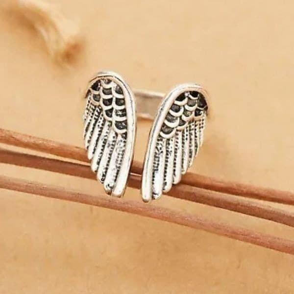 The Angel Wing Ring. Adjustable 925 open ring - Thumbnail 3