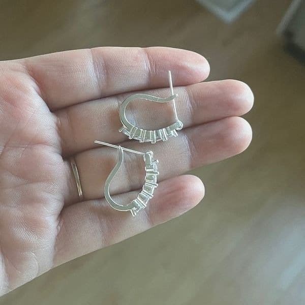 The Retro Upgrade sterling silver and crystal hoop earrings - Thumbnail 7