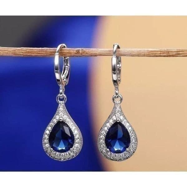 The Heirloom Blue Drop earring 925 and sapphire - Thumbnail 2