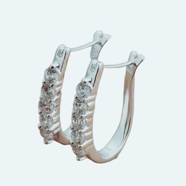 The Retro Upgrade sterling silver and crystal hoop earrings - Image 1