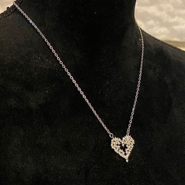 Love Cubic Zirconia Heart 925 pendant Necklace - Thumbnail 9
