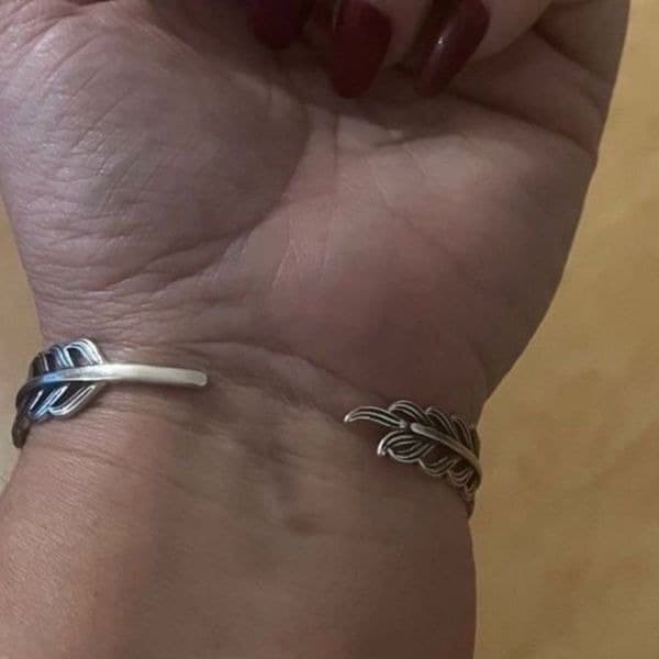 The Braided Cuff Bracelet adjustable, in 925 silver. - Thumbnail 3