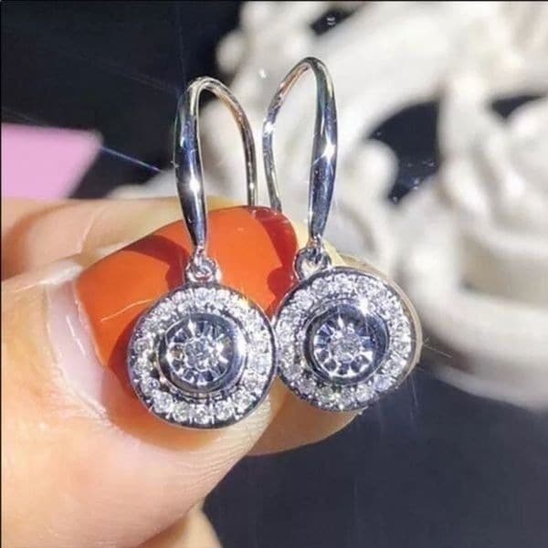 The Dazzling Dish 925 Silver White Sapphire Drop earrings - Thumbnail 2