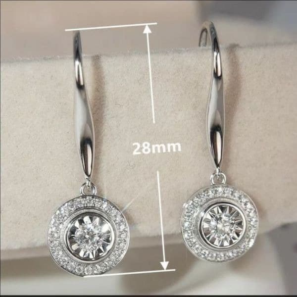 The Dazzling Dish 925 Silver White Sapphire Drop earrings - Thumbnail 4