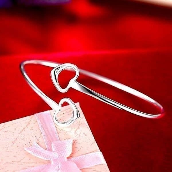 The Two of Hearts bracelet adjustable 925 silver - Thumbnail 8