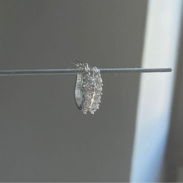 The Retro Upgrade sterling silver and crystal hoop earrings - Thumbnail 9